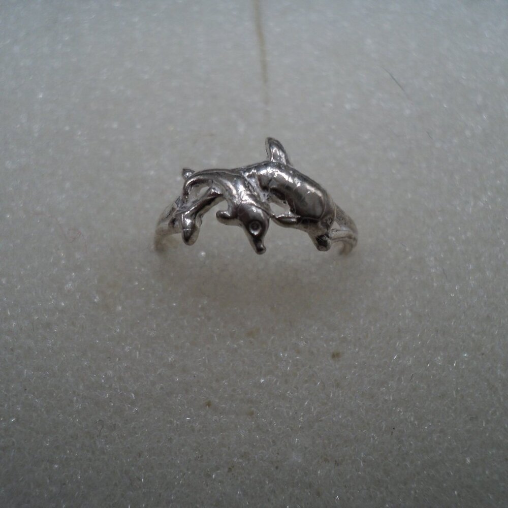 Dolphin sterling silver toe ring adjustable POS143